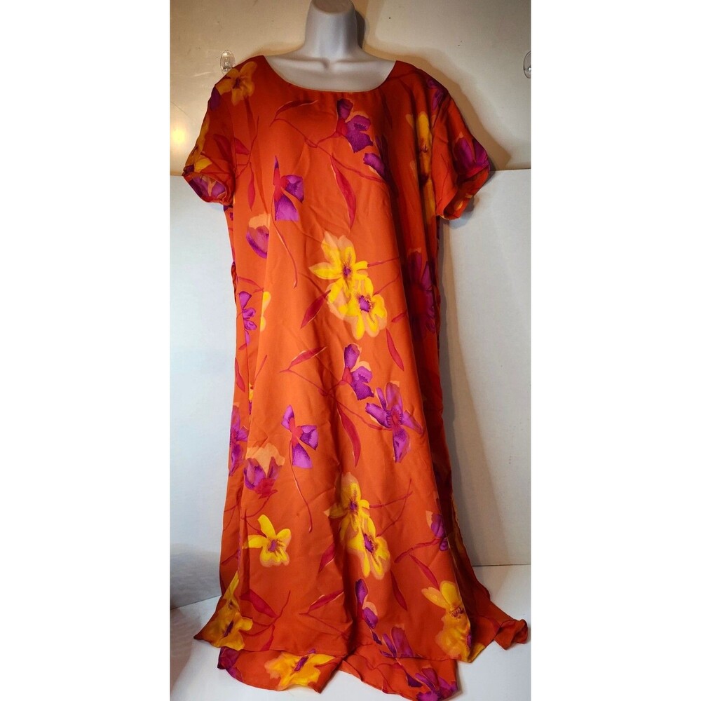 Esmeralda Fashions Size 2x Long Floral Print Dress